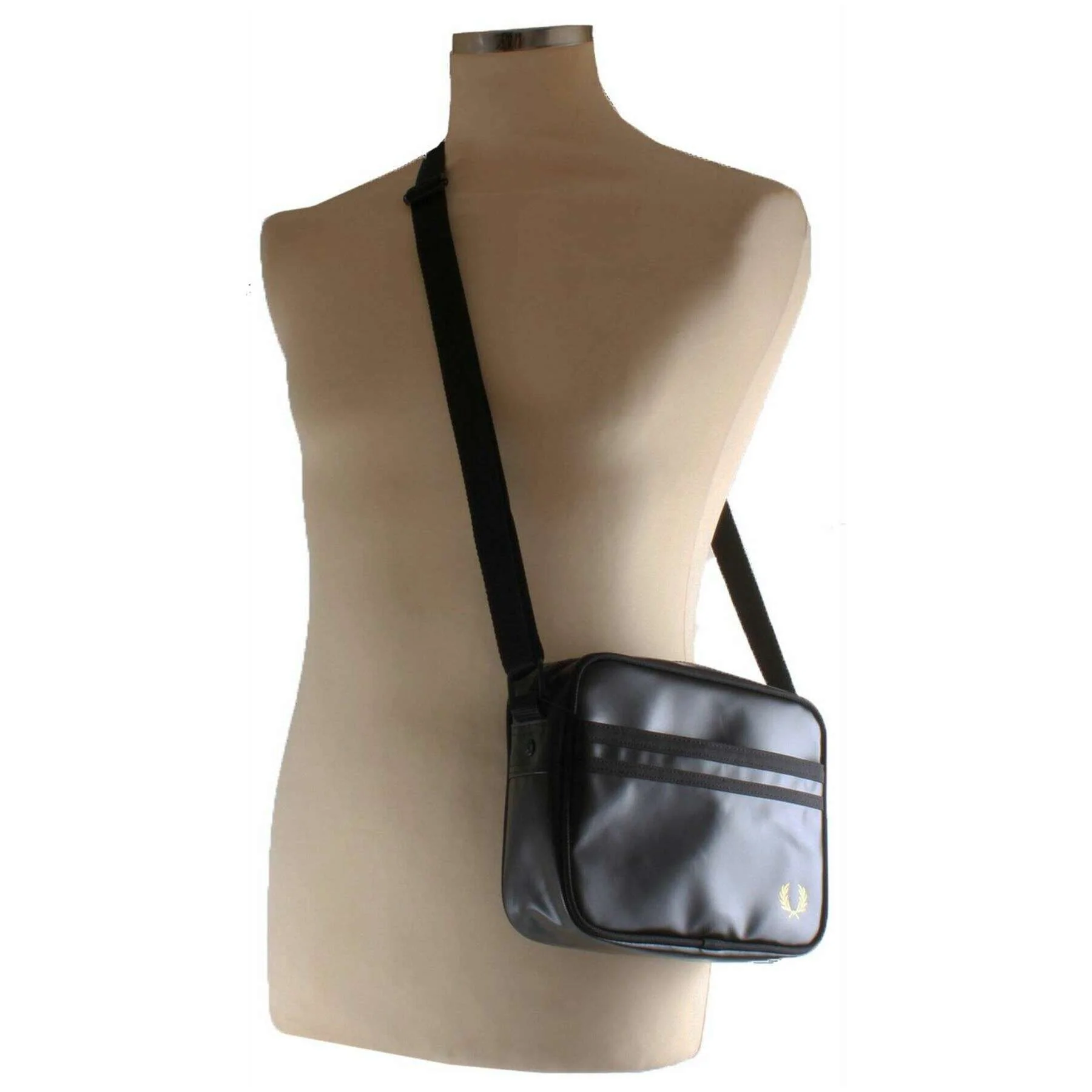 Fred Perry Tonal Mini Classic Shoulder Bag - Black/Gold - Image 6