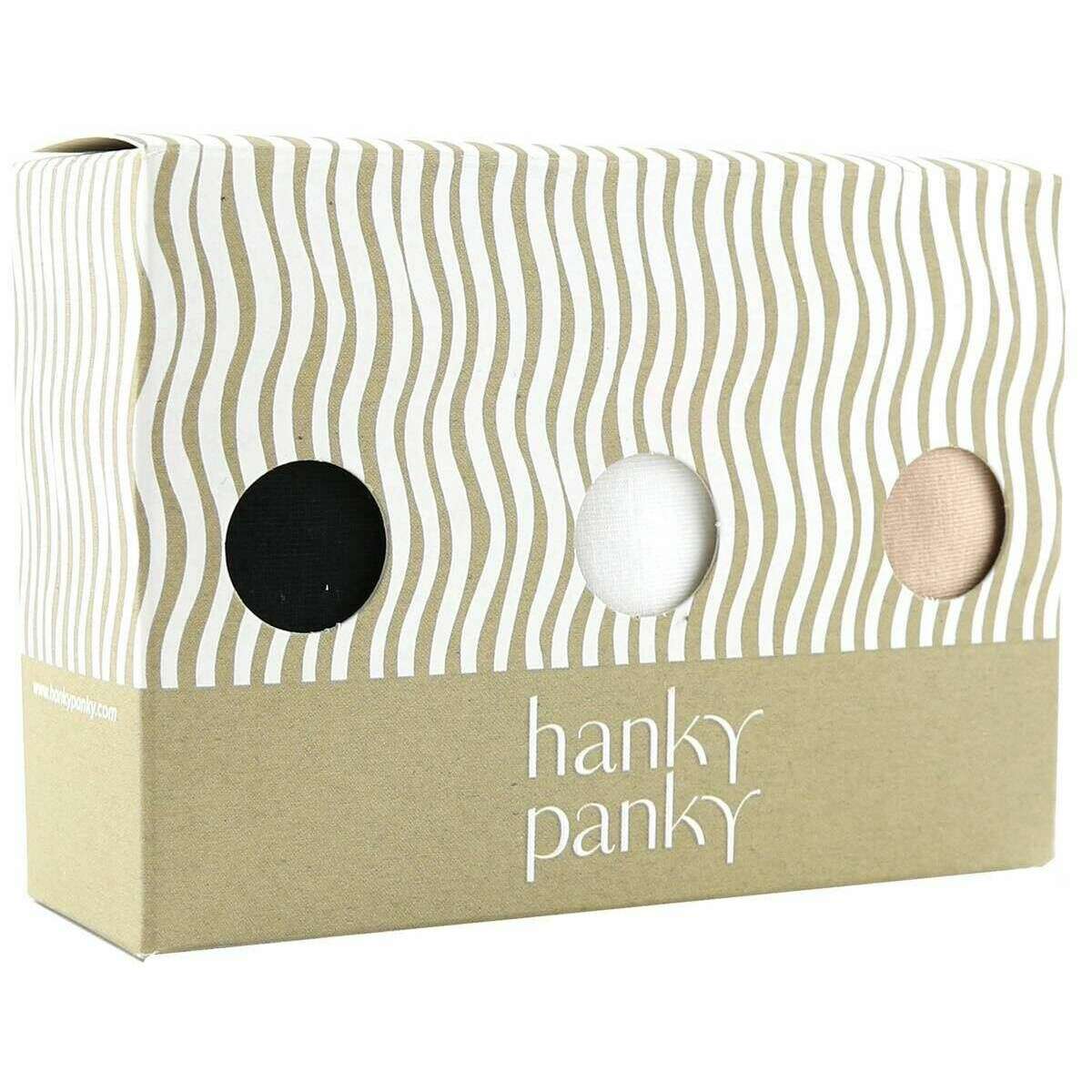 Hanky Panky Cotton 3 Pack Low Rise Thong - Black/White/Chai Nude - Image 3