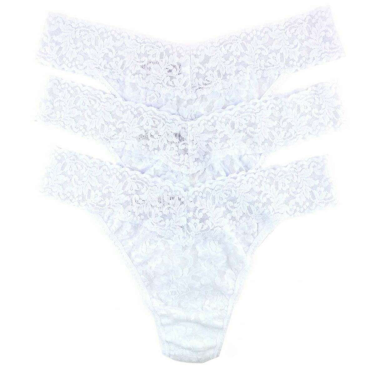 Hanky Panky Signature Lace 3 Pack Original Rise Thong - White