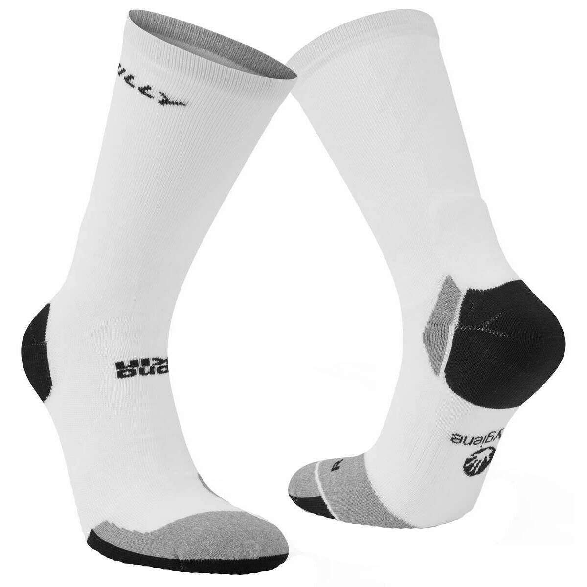 Hilly Marathon Fresh Crew Socks - White/Grey - Image 5