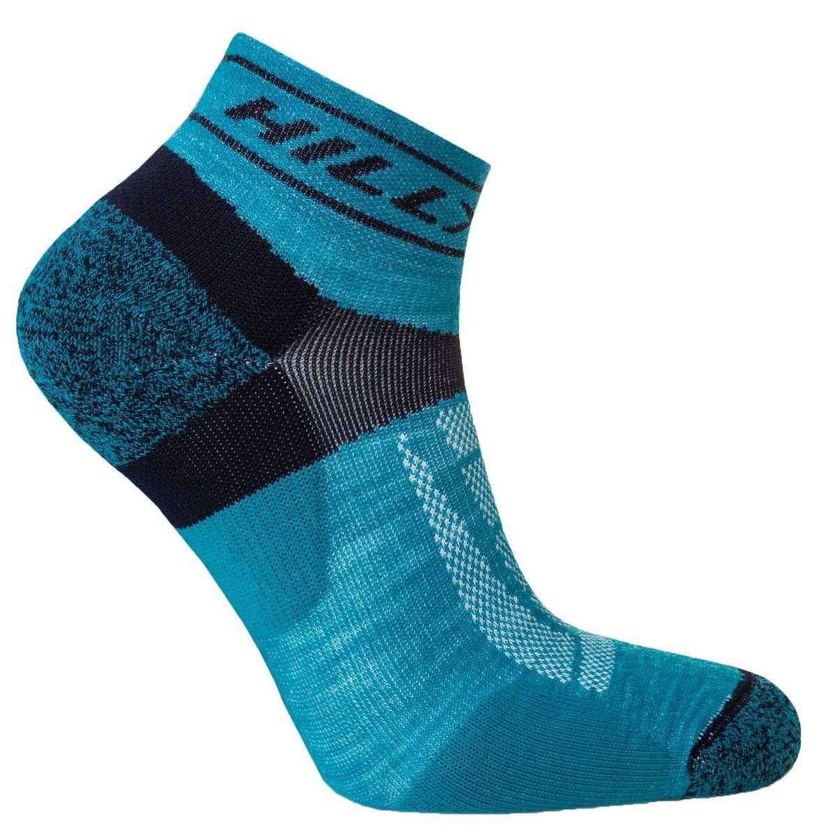 Hilly Trail Quarter Med Socks - Turquoise/Navy - Image 2