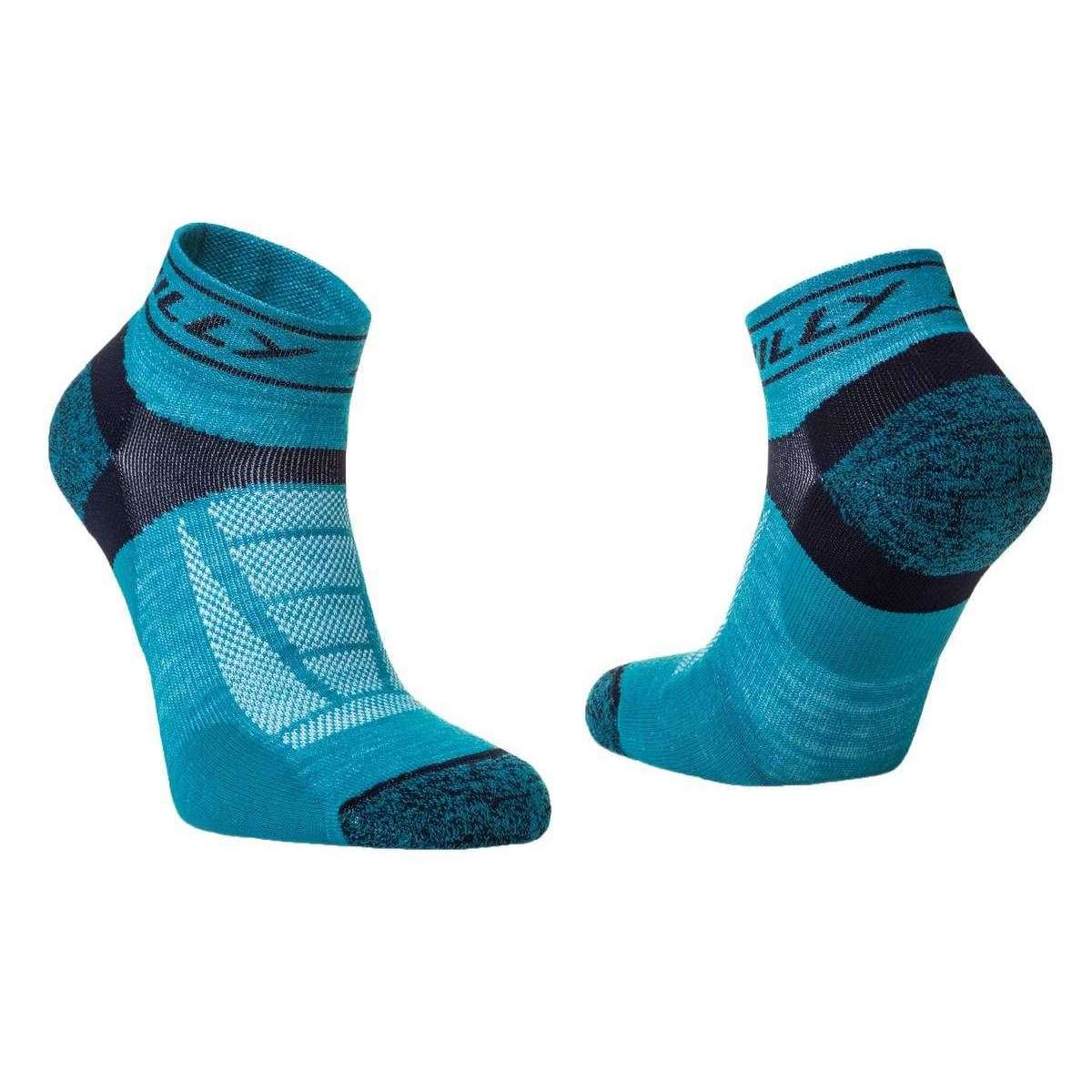 Hilly Trail Quarter Med Socks - Turquoise/Navy - Image 3