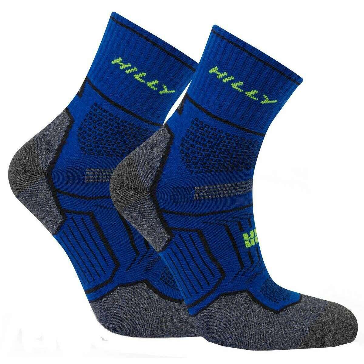 Hilly Twin Skin Anklet Socks - Cobalt Blue/Grey Marl - Image 6
