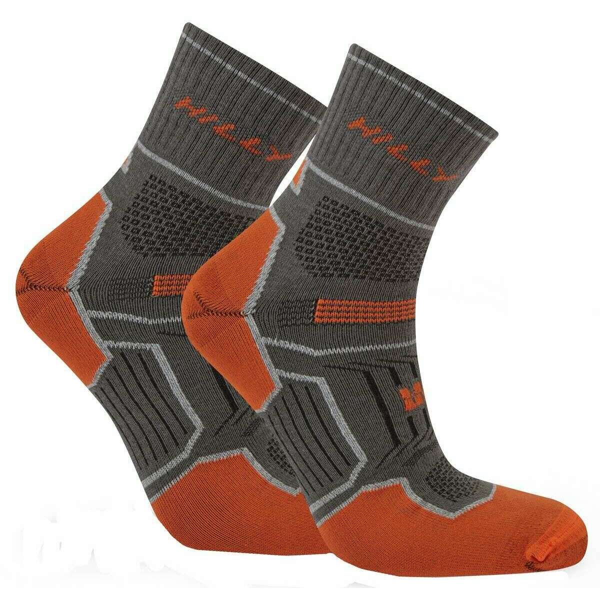 Hilly Twin Skin Anklet Socks - Dark Grey/Orange - Image 6