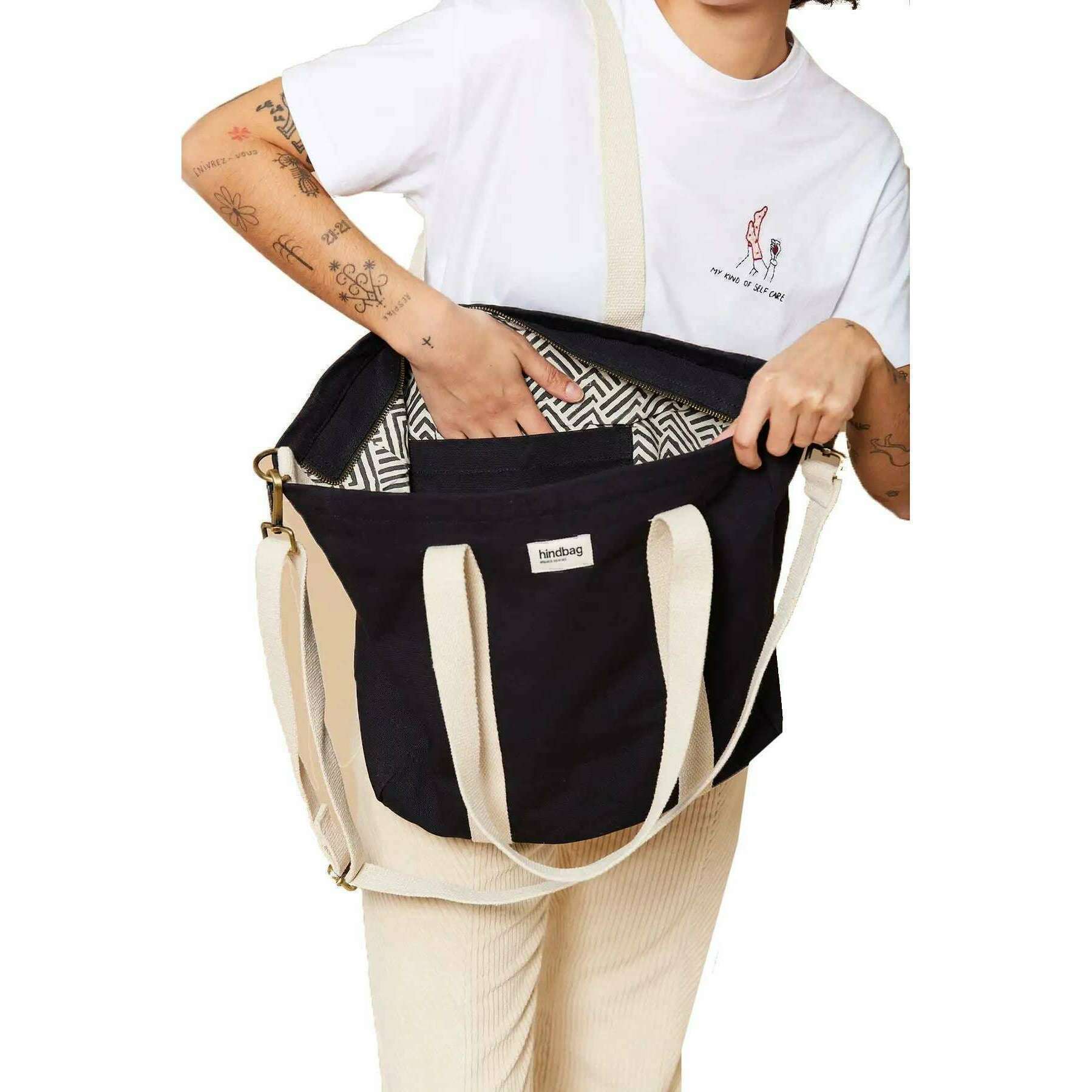 Hindbag Cesar Small Tote Bag - Black - Image 2