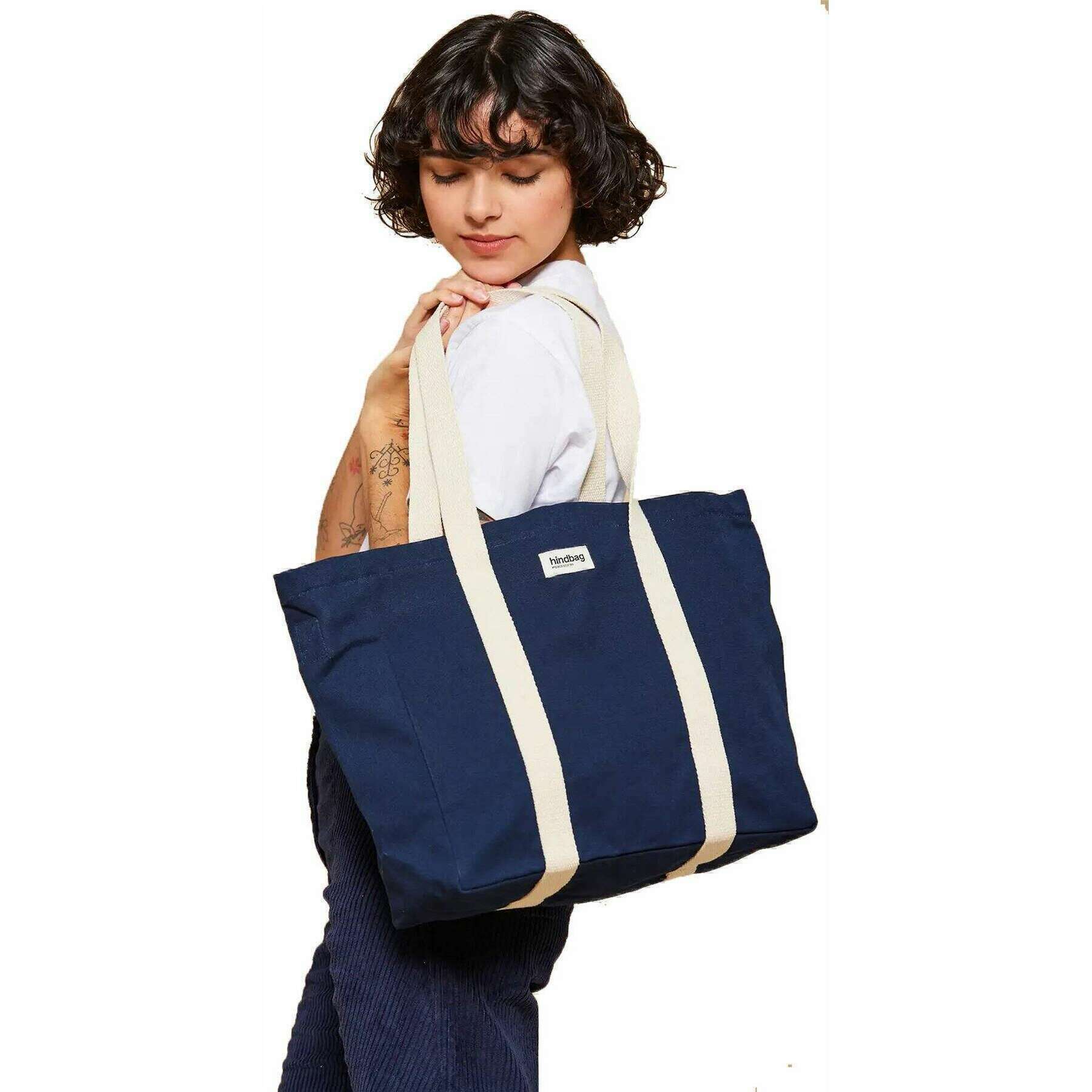 Hindbag Cesar Small Tote Bag - Navy Blue - Image 3