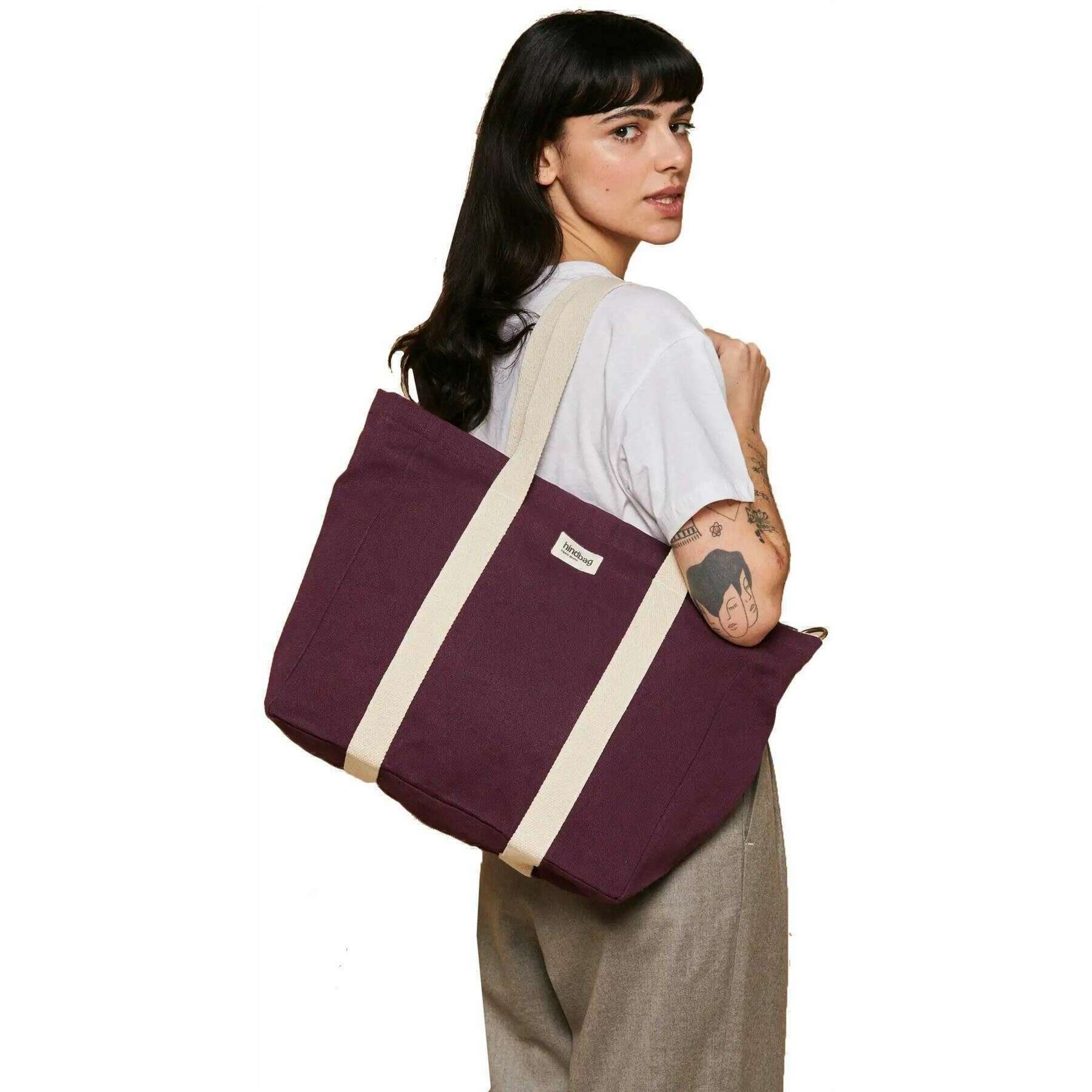 Hindbag Cesar Small Tote Bag - Plum Purple - Image 2