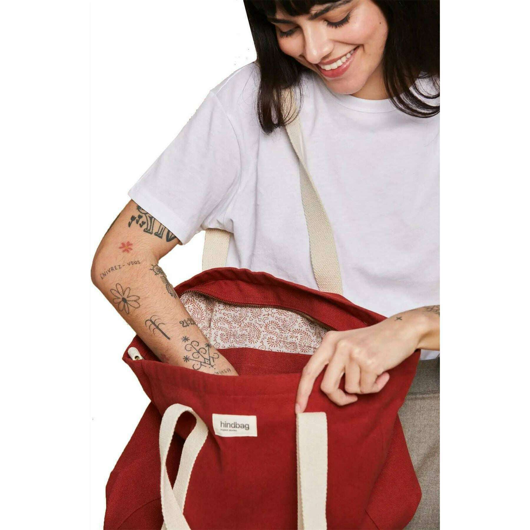 Hindbag Cesar Small Tote Bag - Terracotta Red - Image 2