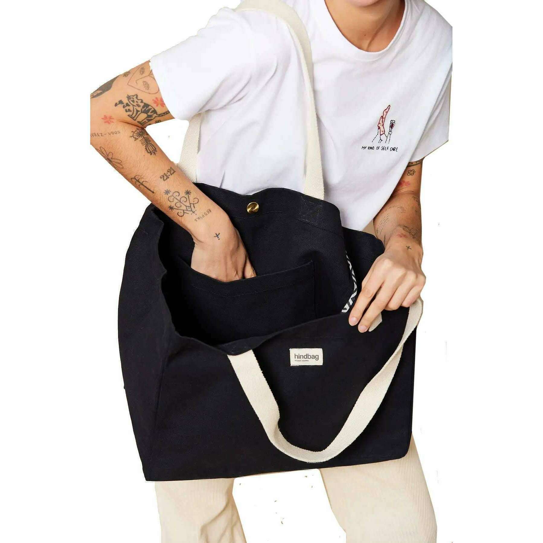 Hindbag Claude Beach Tote Bag - Black - Image 3