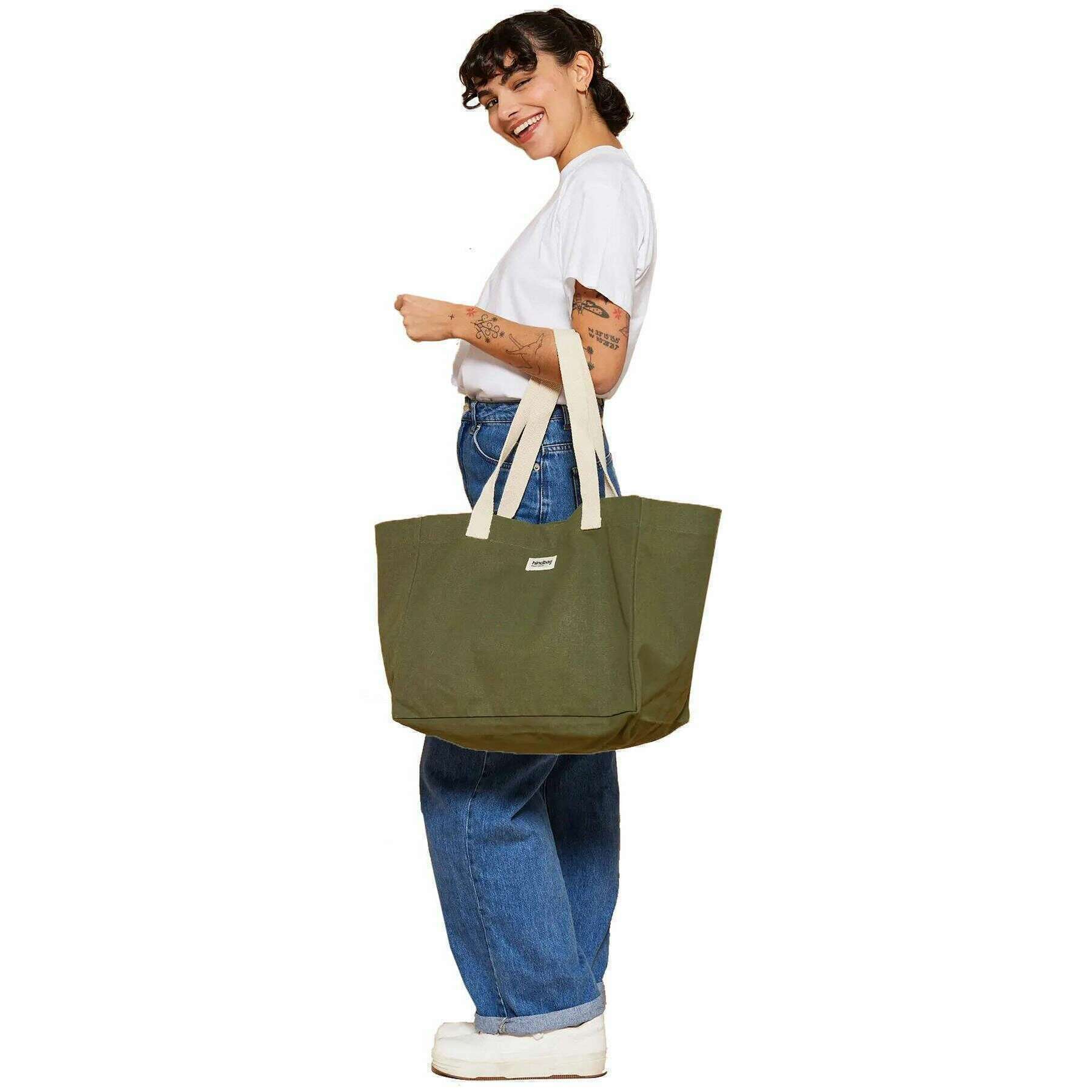 Hindbag Claude Beach Tote Bag - Olive Green - Image 2