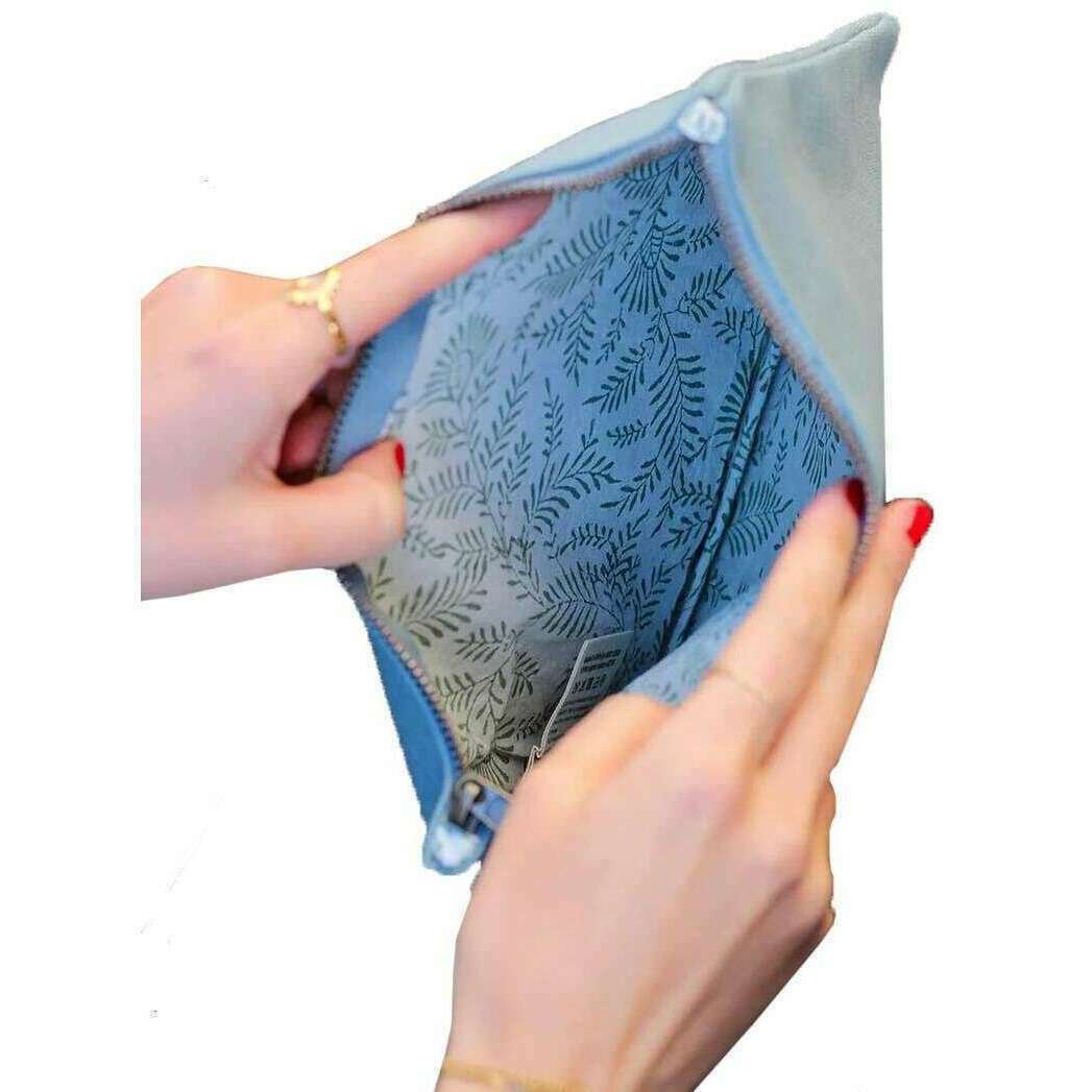 Hindbag Ema Medium Zipped Pouch - Sage Blue - Image 2