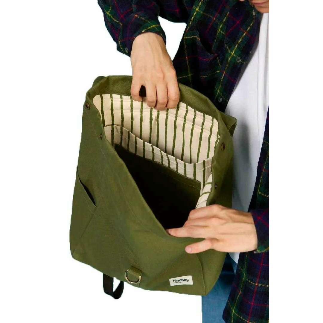 Hindbag Guillaume Flap Backpack - Olive Green - Image 3