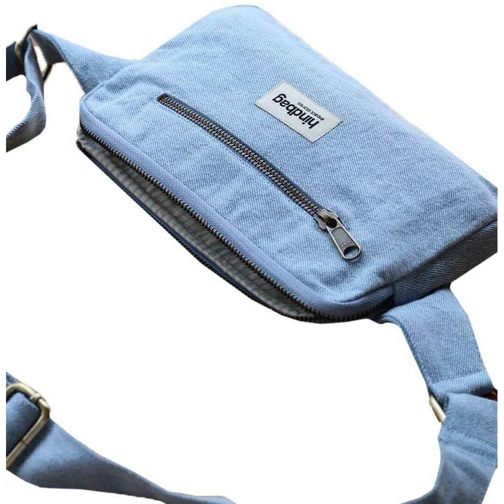 Hindbag Harry Rectangular Bum Bag - Denim Blue - Image 2