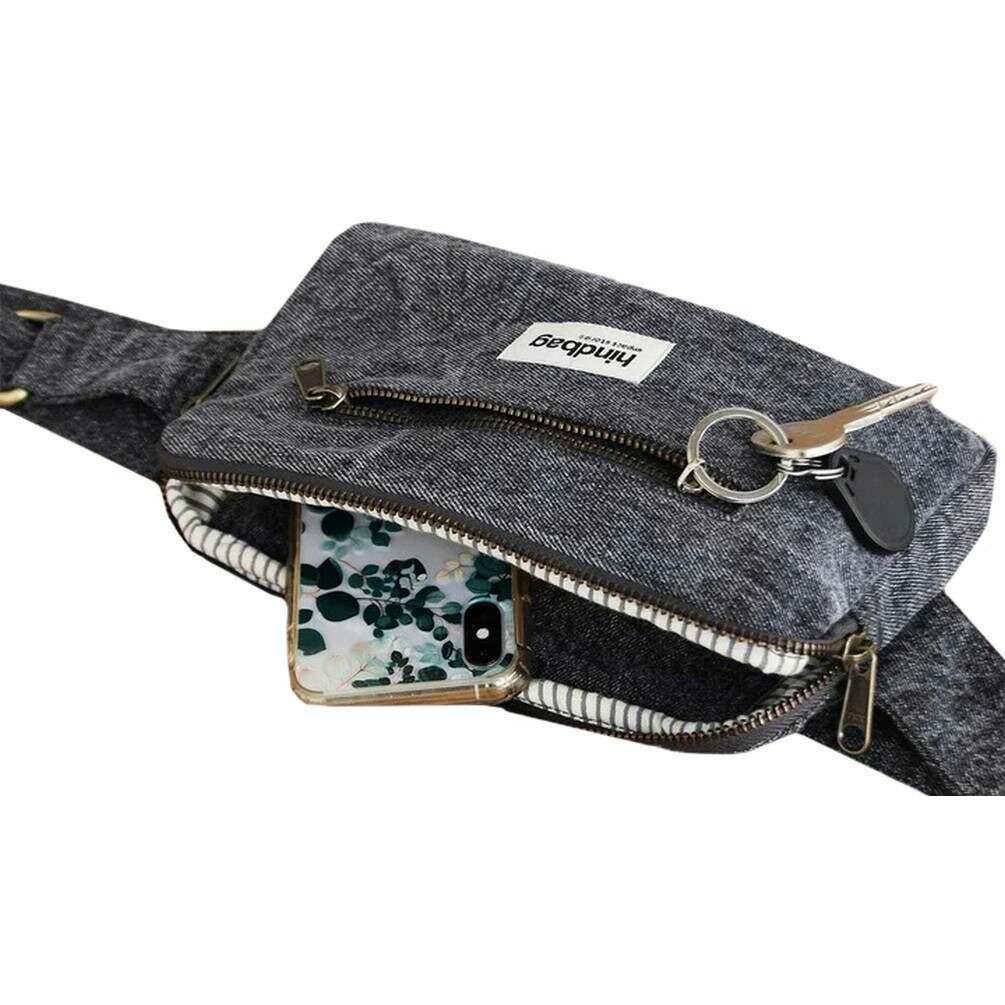 Hindbag Harry Rectangular Bum Bag - Denim Grey - Image 2