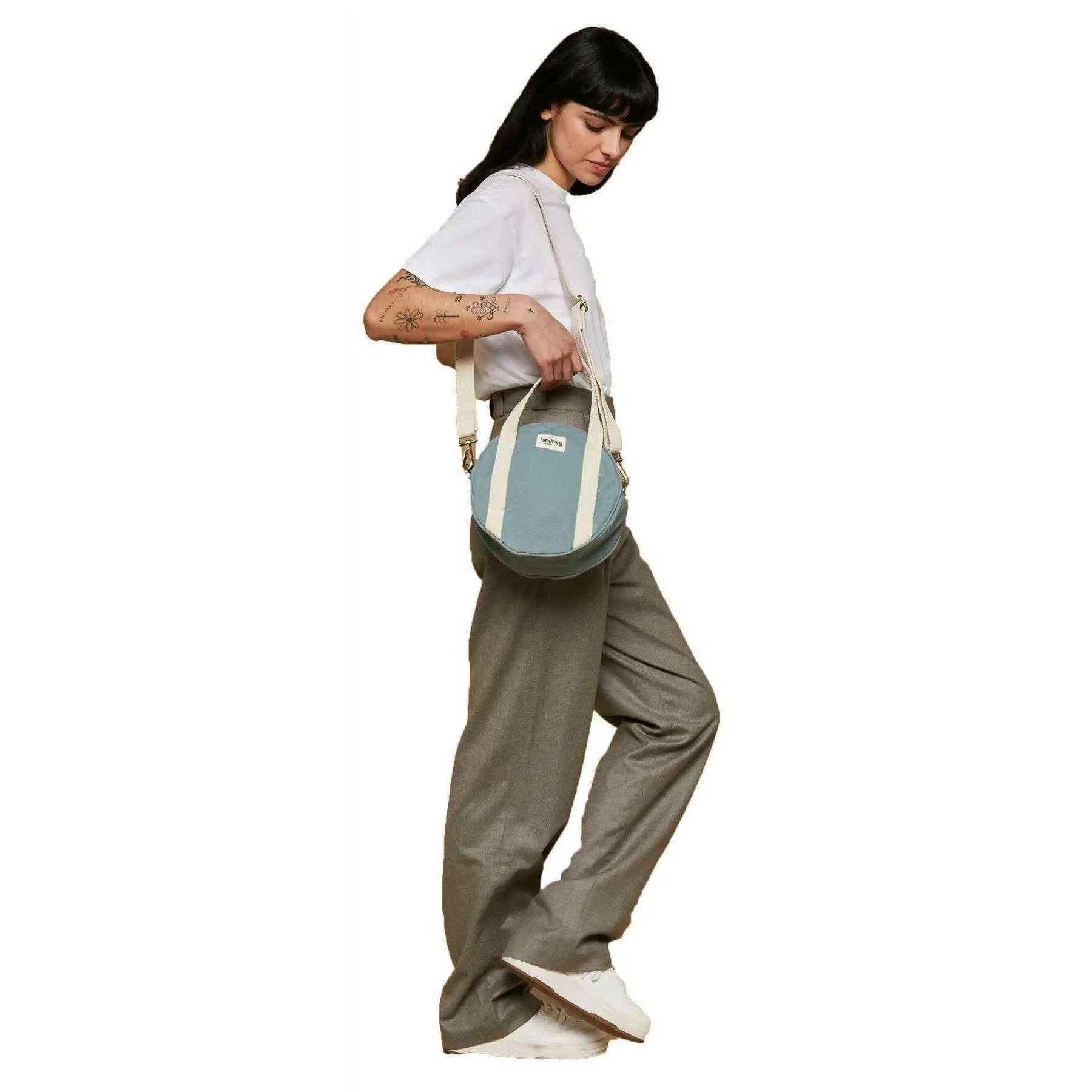 Hindbag Louis Round Crossbody Bag - Sage Blue - Image 2