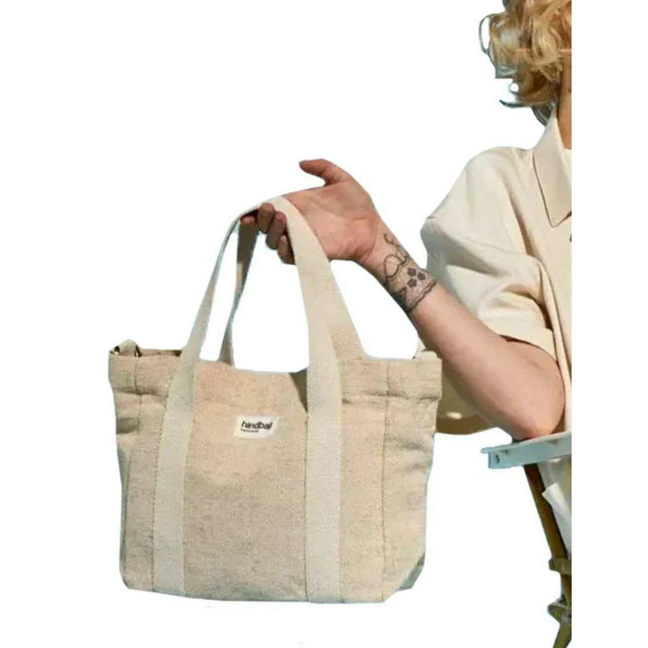 Hindbag Louise Square Crossbody Bag - Jute Cream - Image 2