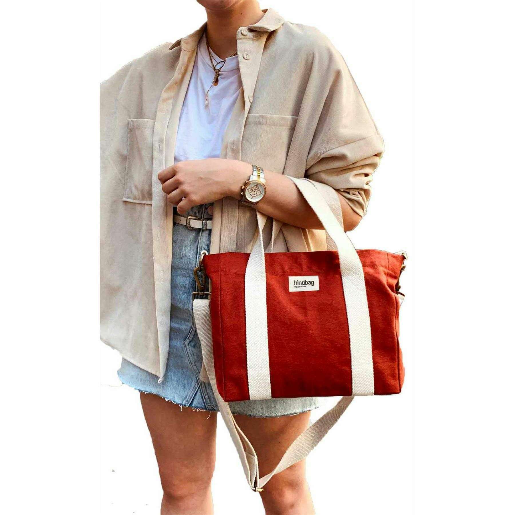 Hindbag Louise Square Crossbody Bag - Terracotta Red - Image 2