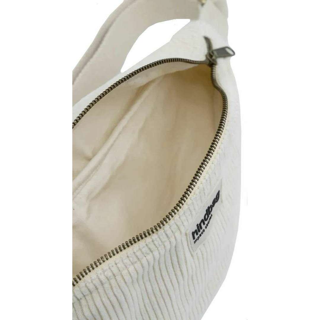 Hindbag Olivia Velvet Classic Bum Bag - Cream - Image 3