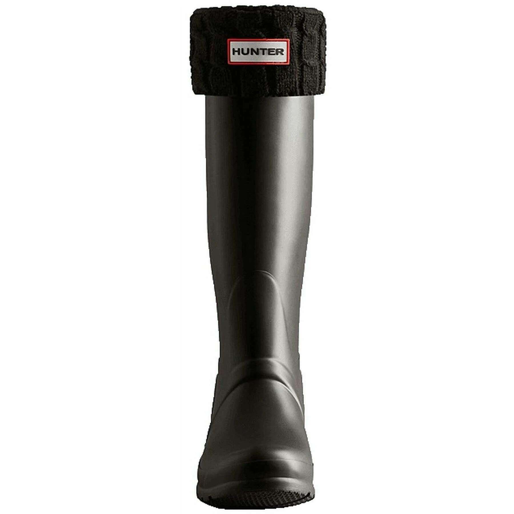 Hunter 6 Stitch Cable Cuff Tall Boot Socks - Black - Image 3