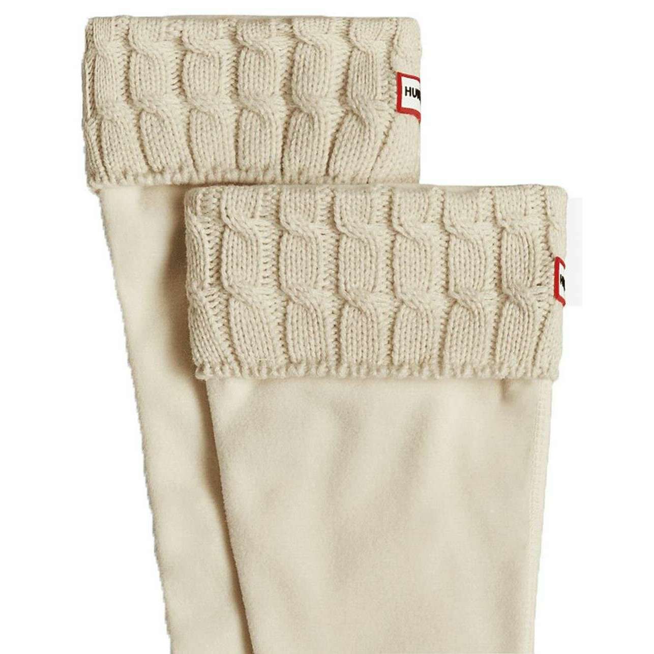 Hunter 6 Stitch Cable Cuff Tall Boot Socks - Hunter White - Image 2