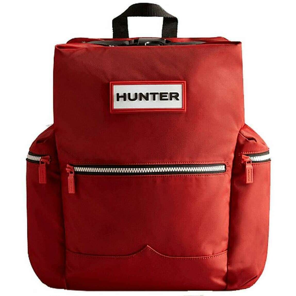 Hunter Nylon Large Topclip Backpack - Military Red