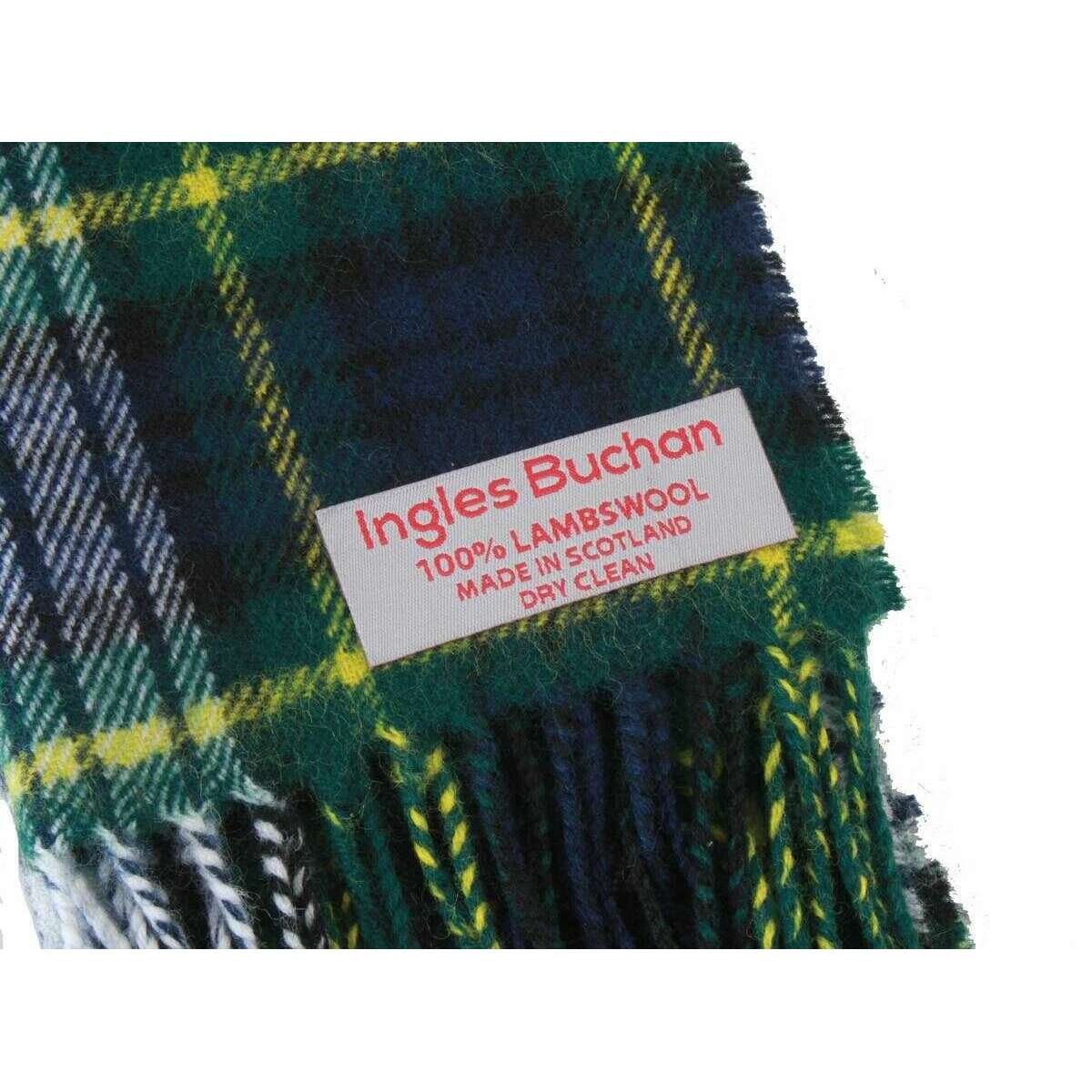 Ingles Buchan Gordon Dress Modern Lambswool Scarf - Green/Blue/White - Image 4