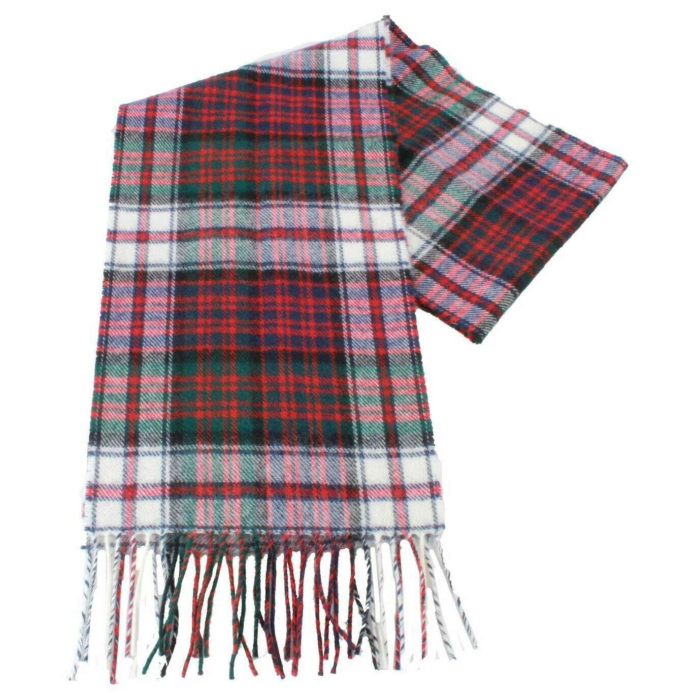 Ingles Buchan Macdonald Dress Modern Lambswool Scarf - Red/White/Green
