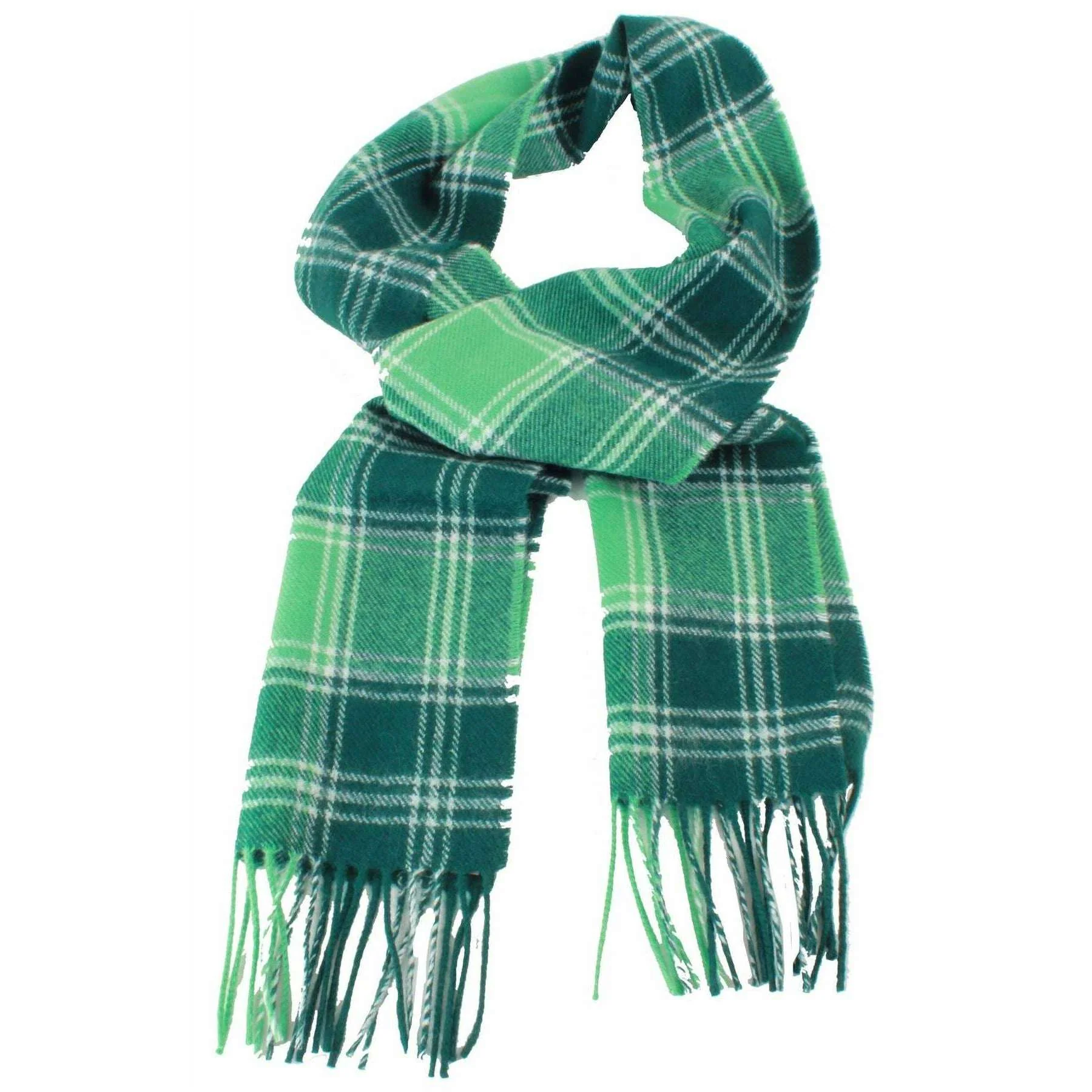 Ingles Buchan Macdonald Lord Of The Isles Ancient Lambswool Scarf - Green/White - Image 2