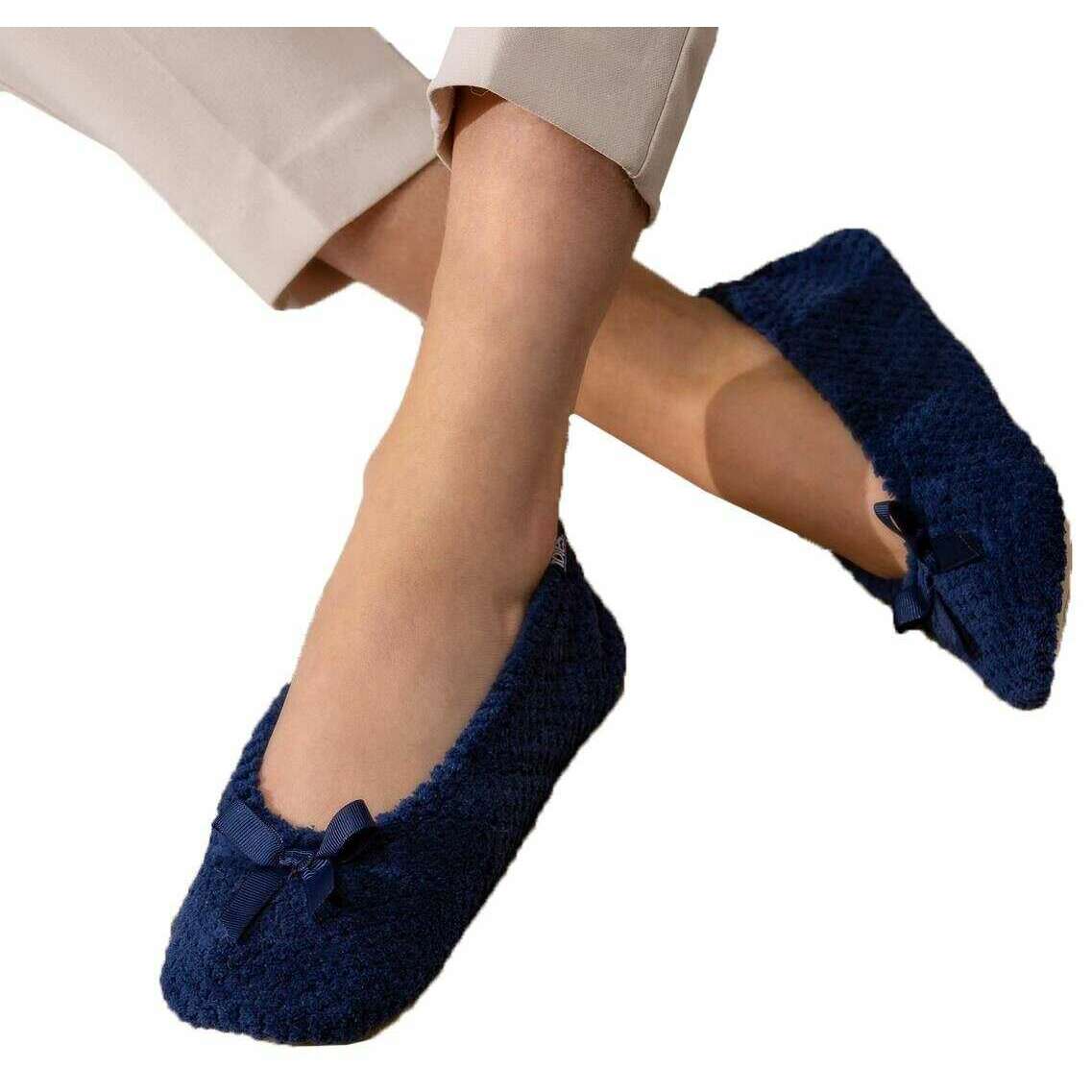 Isotoner Popcorn Ballet Slippers - Navy - Image 6