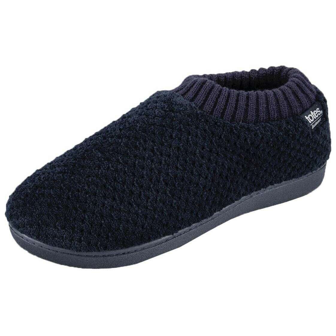 Isotoner Popcorn Full Back Bootie Slippers - Navy - Image 2