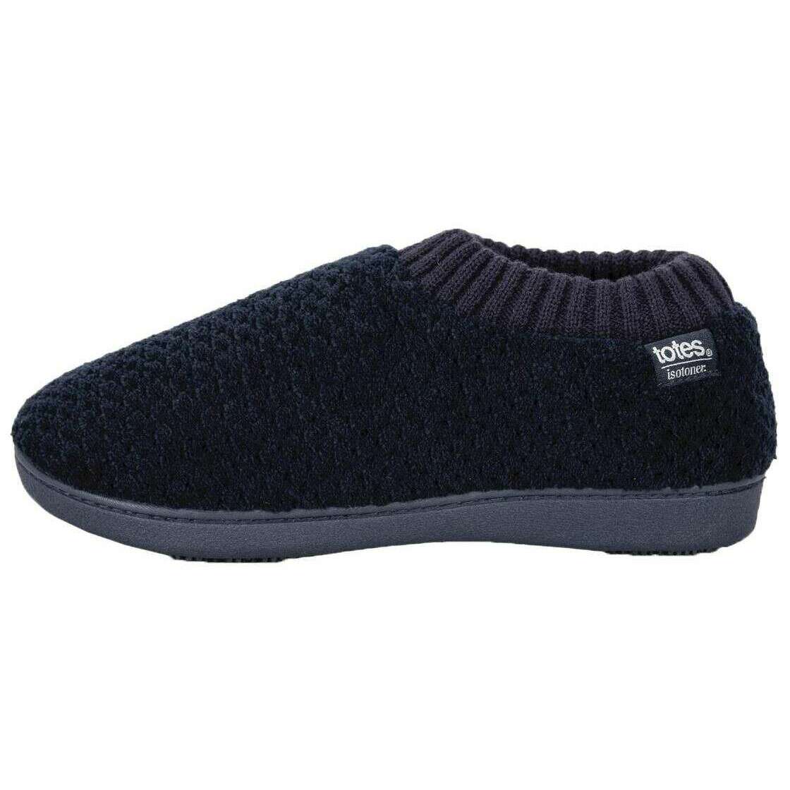 Isotoner Popcorn Full Back Bootie Slippers - Navy - Image 3