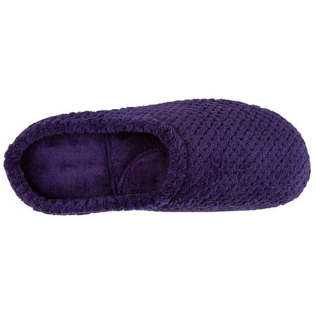 Isotoner Popcorn Terry Mule Slippers - Navy - Image 4