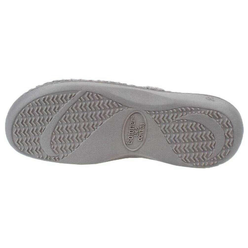Isotoner Popcorn Turnover Open Toe Slippers - Pale Grey - Image 5
