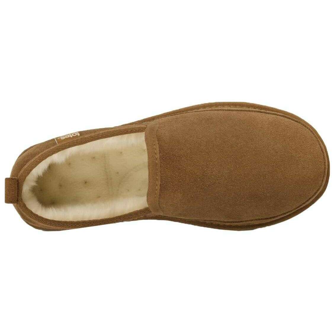 Isotoner Real Suede Full Back Slippers - Tan - Image 4