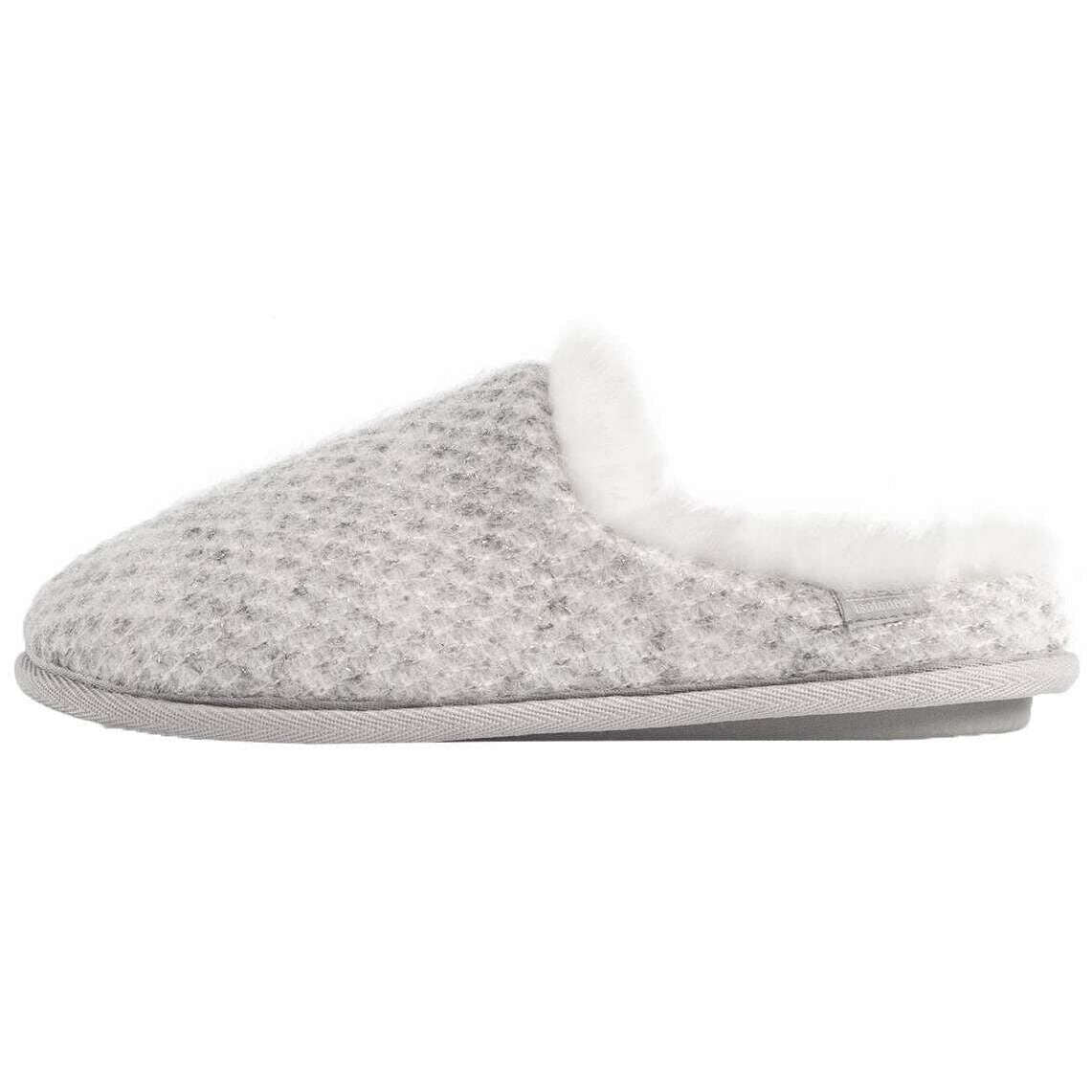 Isotoner Sparkle Knit Swept Back Mule Slippers - Light Grey - Image 3