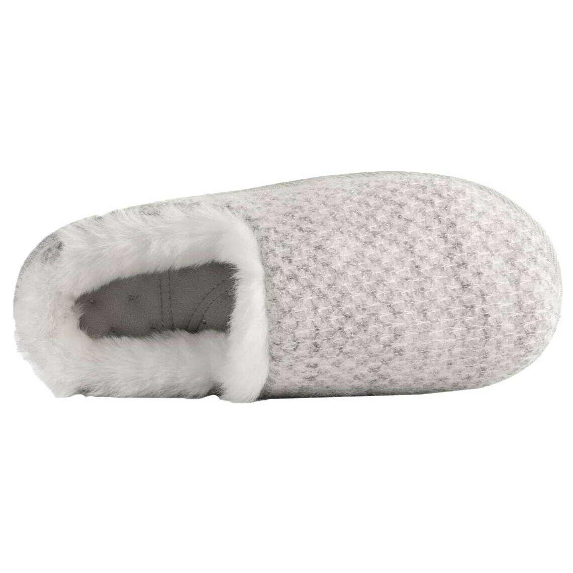 Isotoner Sparkle Knit Swept Back Mule Slippers - Light Grey - Image 4