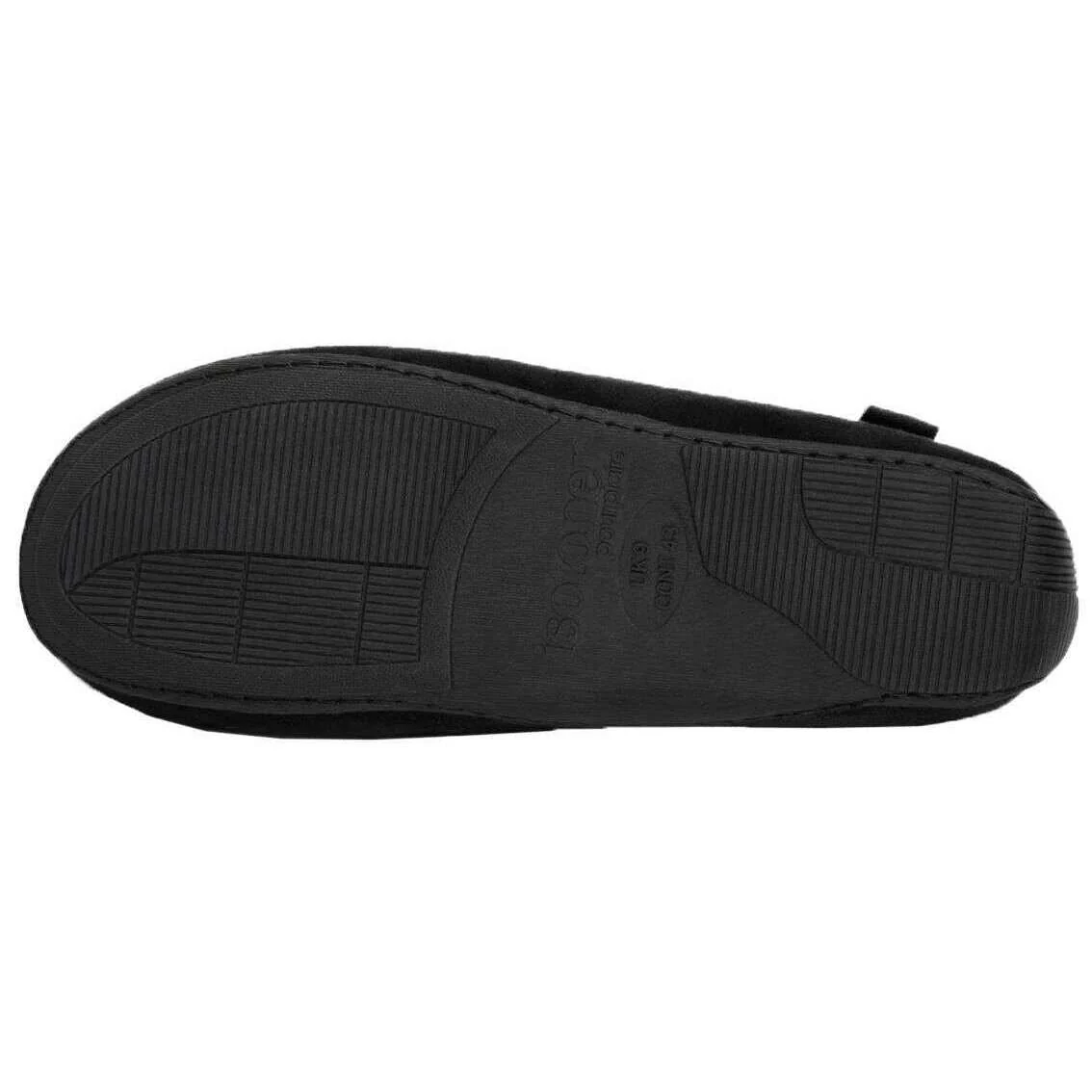 Isotoner Square Patterned Smart Moccasin Slippers - Black - Image 5