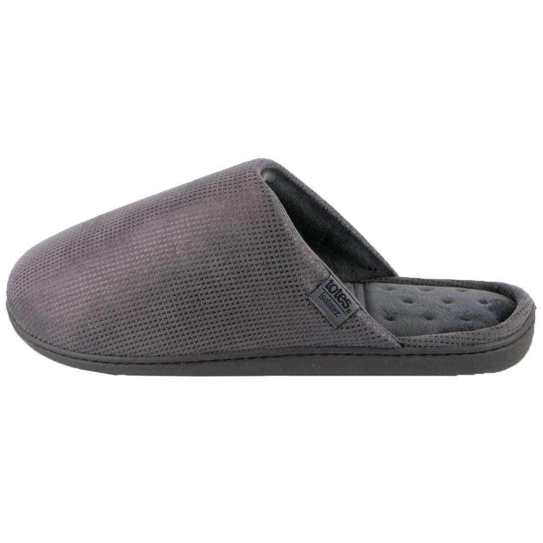 Isotoner Square Patterned Smart Mule Slippers - Grey - Image 3