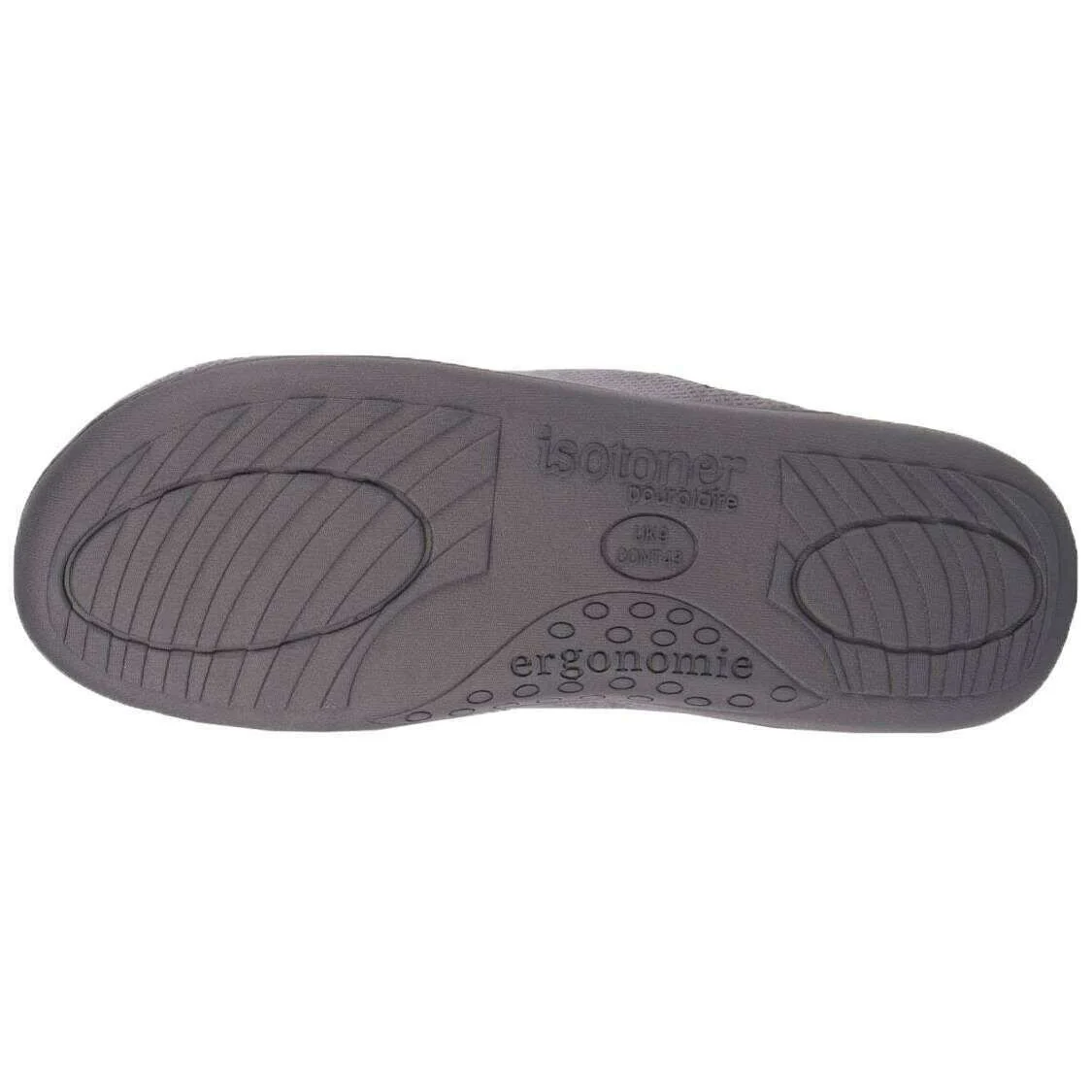 Isotoner Square Patterned Smart Mule Slippers - Grey - Image 5