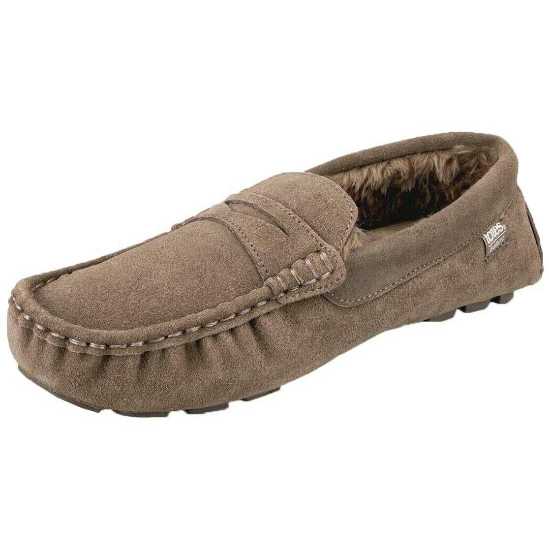 Isotoner Suede Moccasin Slippers - Sand Beige - Image 2