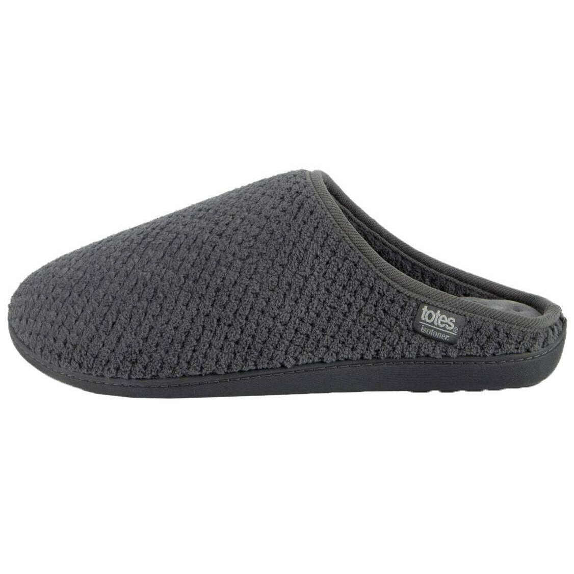 Isotoner Swept Back Popcorn Mule Slippers - Grey - Image 3