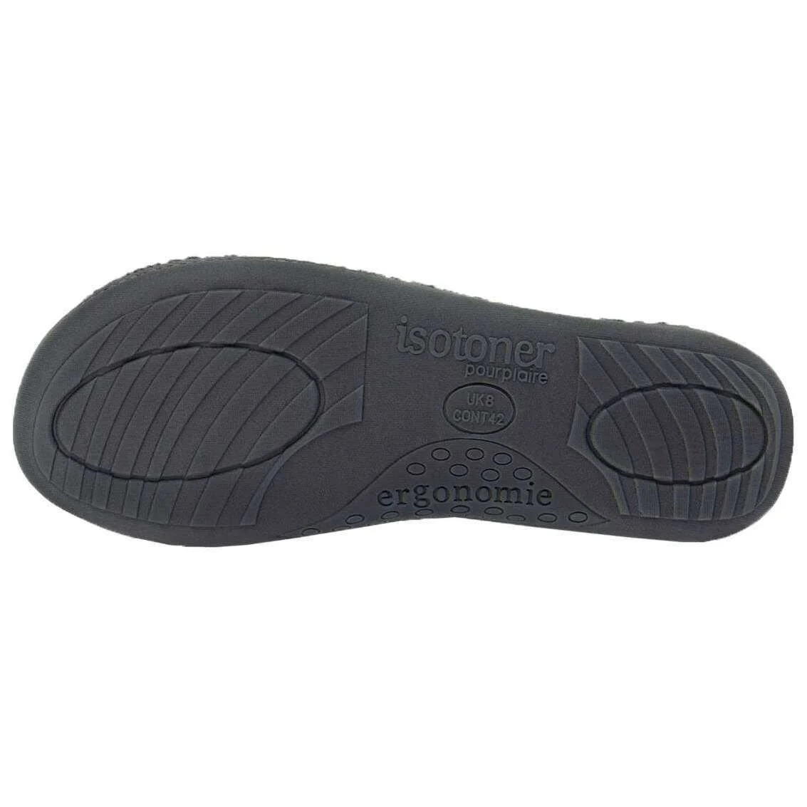 Isotoner Swept Back Popcorn Mule Slippers - Grey - Image 5