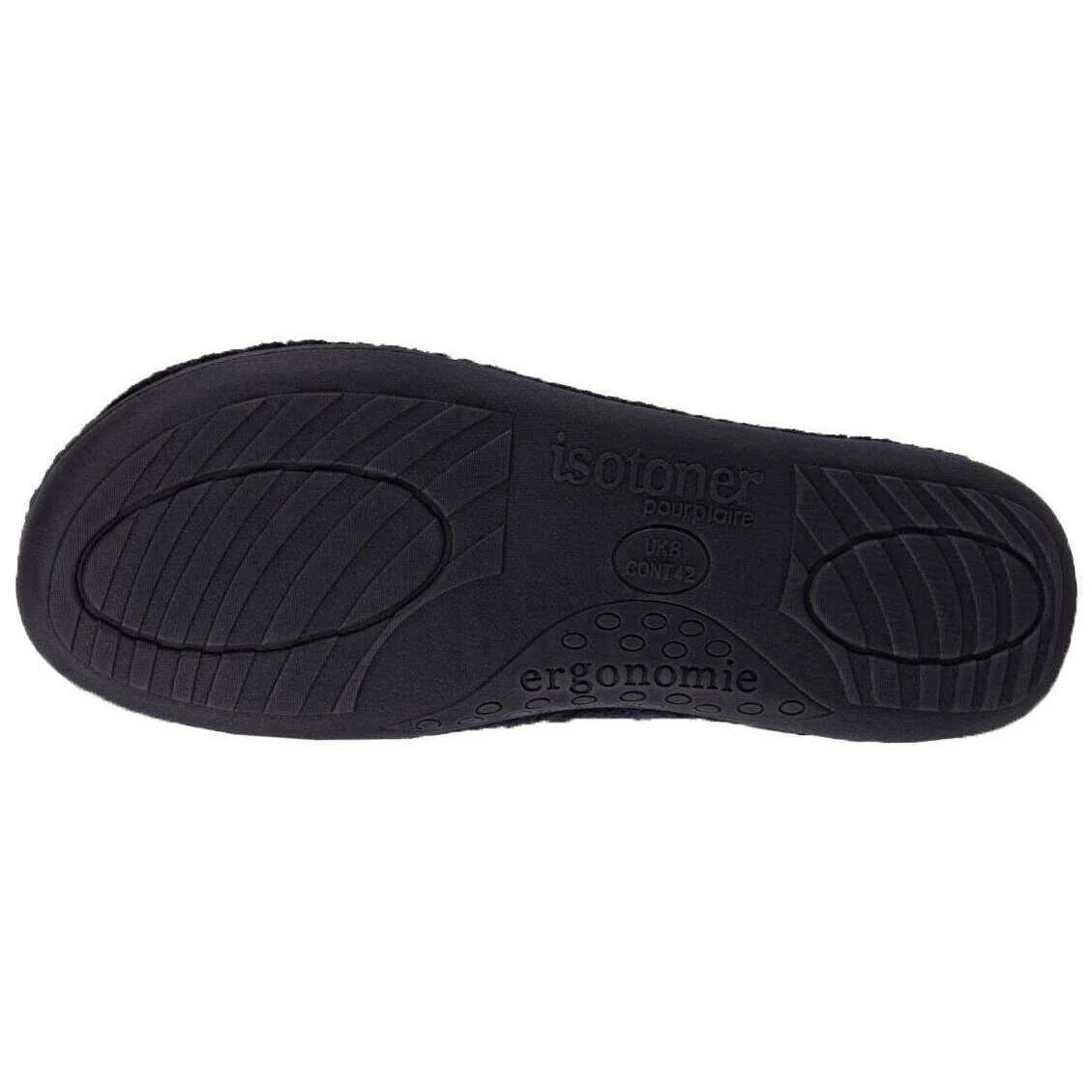 Isotoner Swept Back Popcorn Mule Slippers - Navy - Image 5