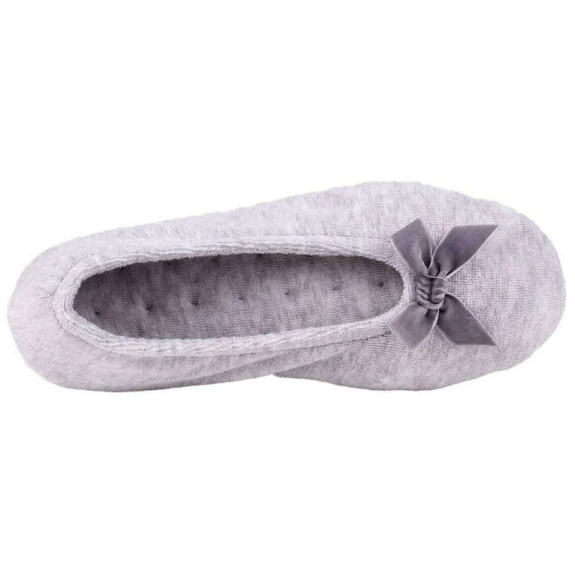 Isotoner Terry Ballerina Slippers - Grey - Image 4
