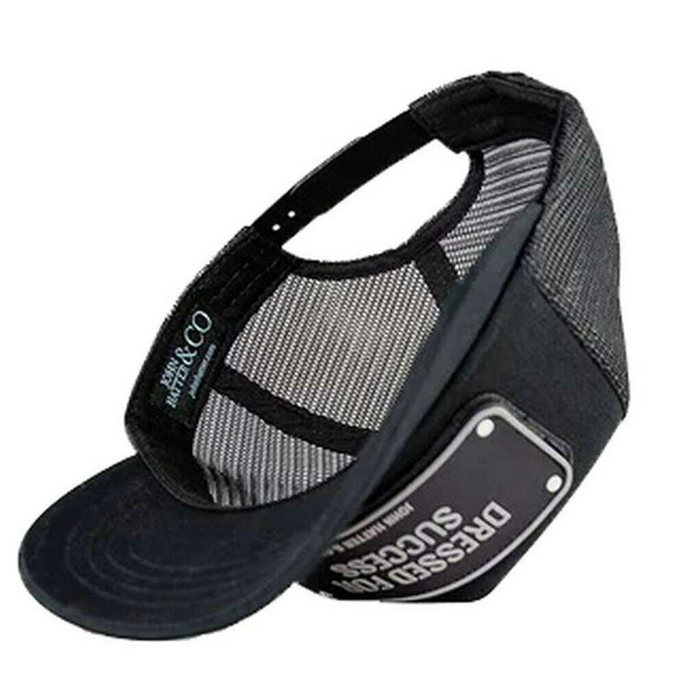 John Hatter Dressed For Success Rubber Trucker Hat - Black/Grey - Image 5