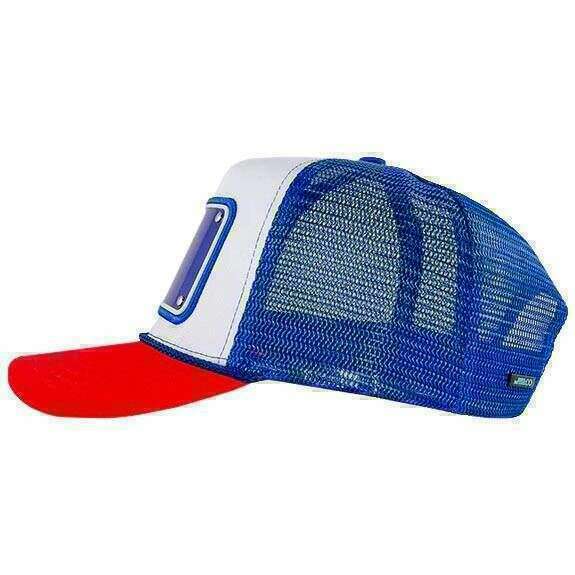 John Hatter Fake Aluminium Trucker Cap - Blue/Red/White - Image 3