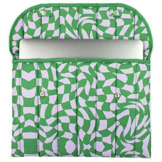 Kind Bag London 13" Laptop Sleeve - Wavy Check Pink/Green - Image 2