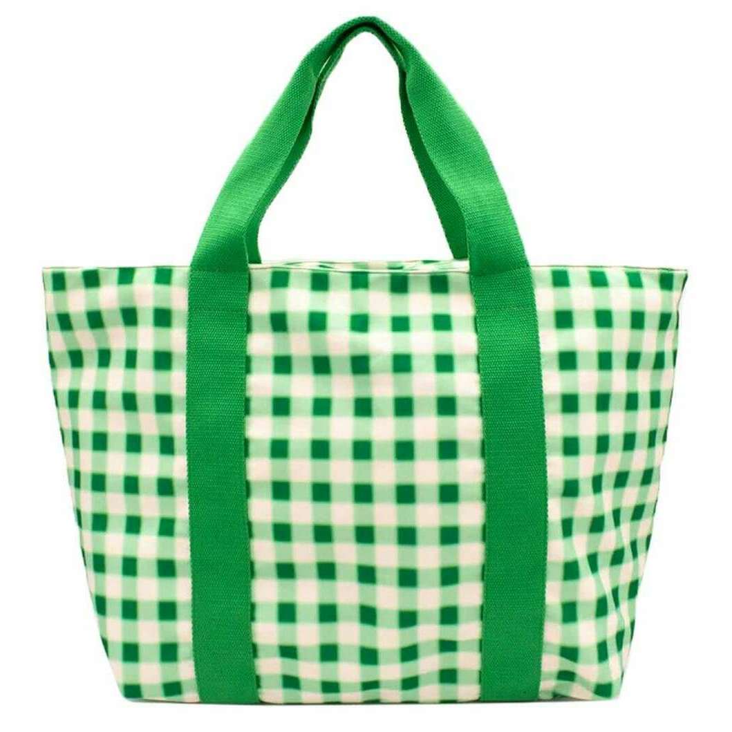 Kind Bag London Carryall Tote Bag - Blurred Plaid Green - Image 2