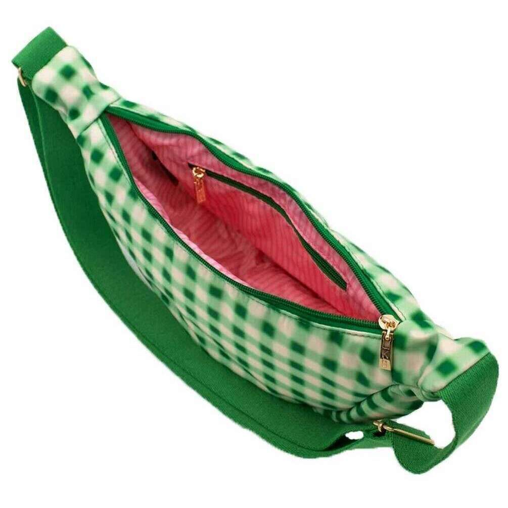 Kind Bag London Crossbody Bag - Blurred Plaid Green - Image 2