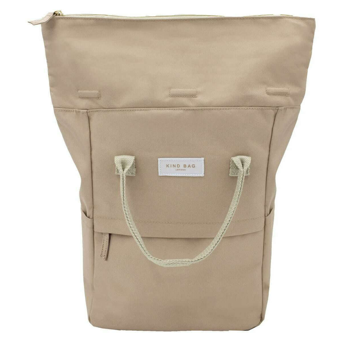 Kind Bag London Hackney Medium Backpack - Beige - Image 3